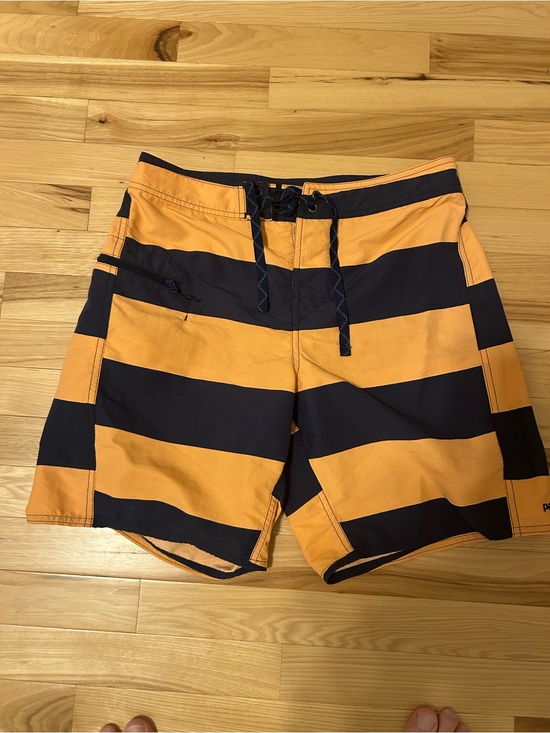 Patagonia Other - Patagonia Men's Orange & Navy Wide Stripe Board Shorts